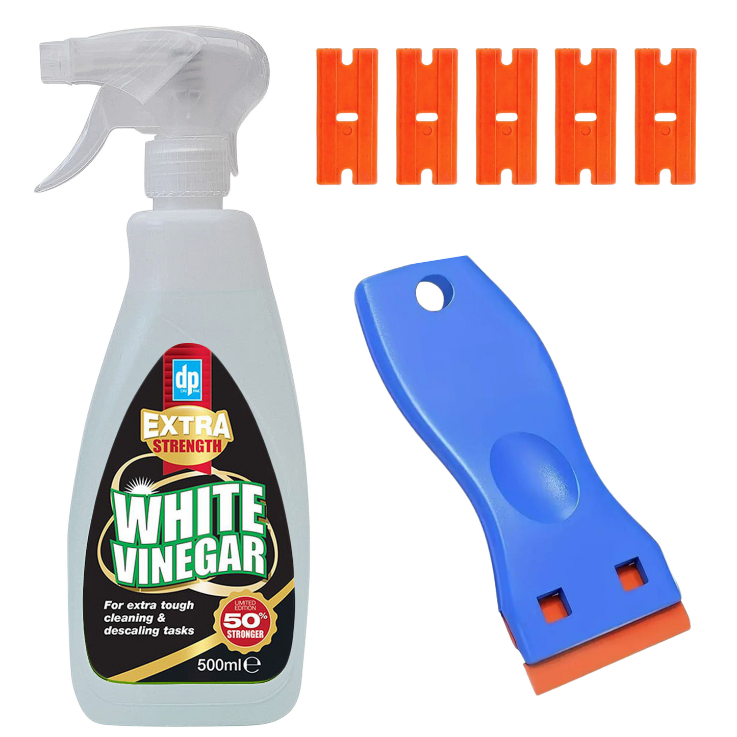 Dri Pak White Vinegar Spray Extra Strength 500 ml with Multi-function Scraper Tool