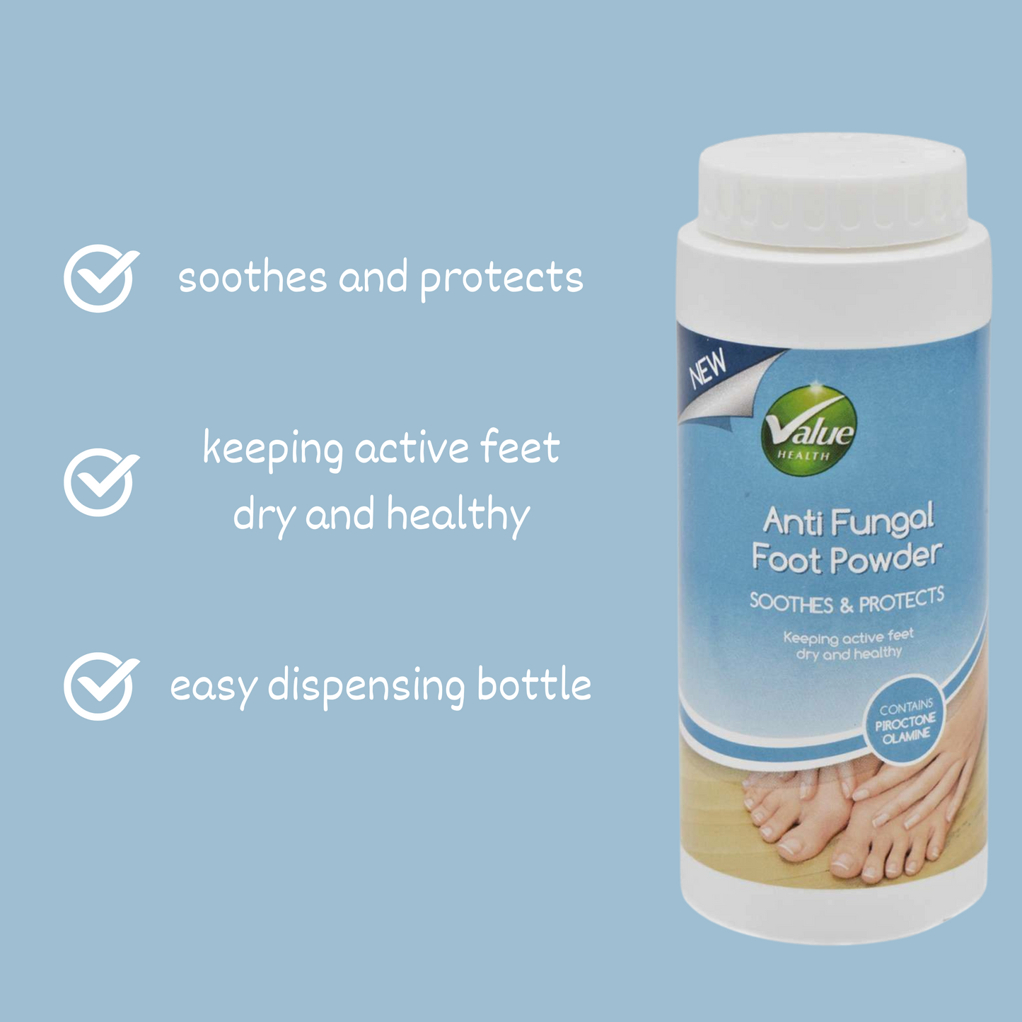 Mycota Athletes Foot Cream (25g) and Value Health Anti Fungal Foot Powder (75g)