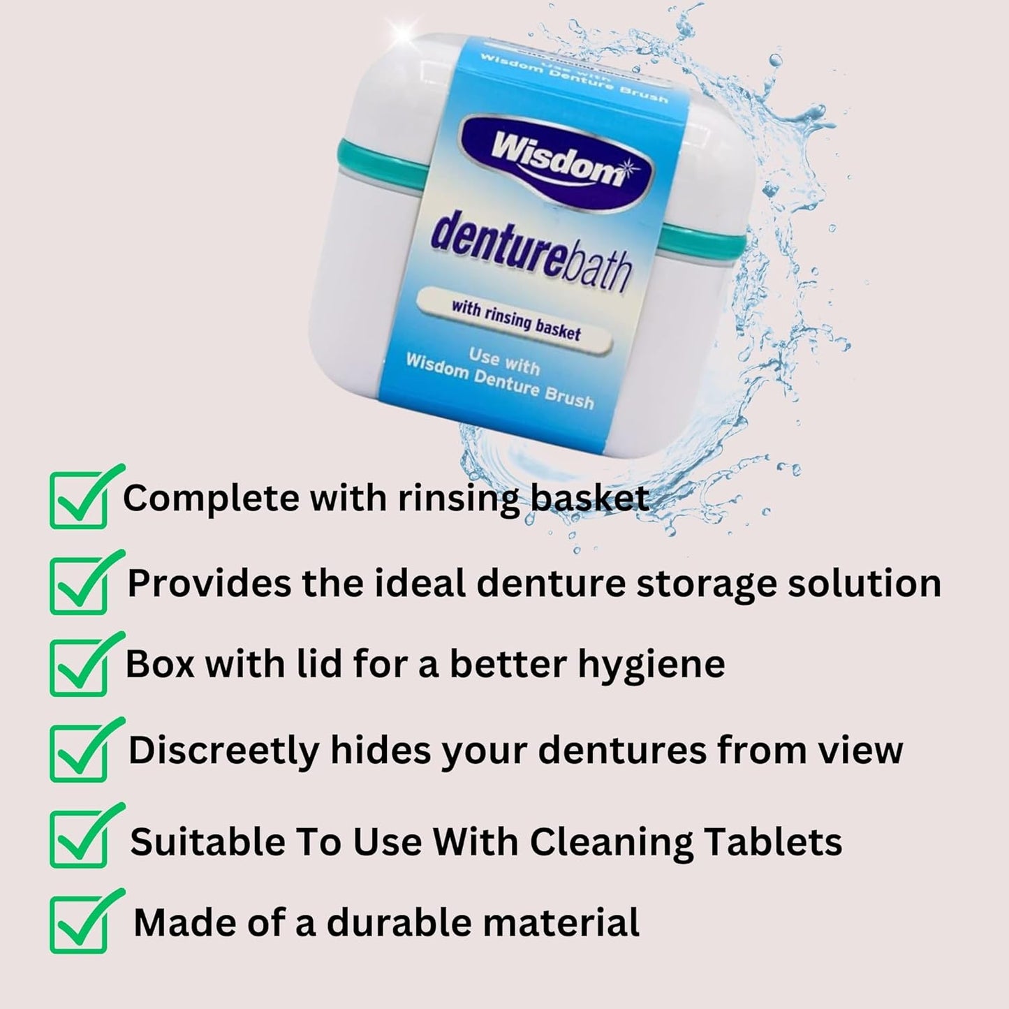 Fixodent Denture Adhesive Cream, Steradent Denture Cleaning Tablets with Wisdom Denture Box and Wisdom Denture Brush