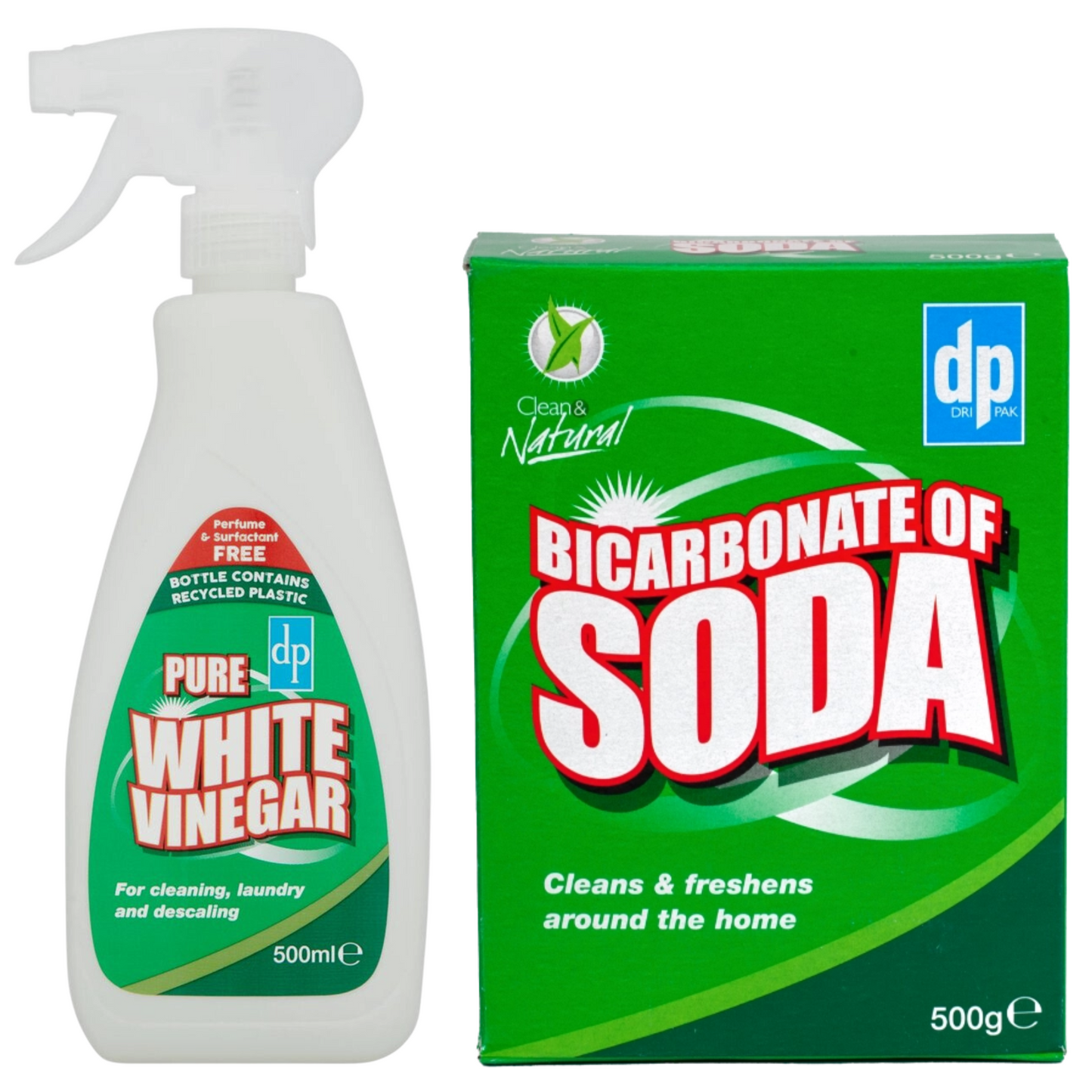 Dri Pak Bicarbonate of Soda 500g and Dri Pak White Vinegar Spray 500ml