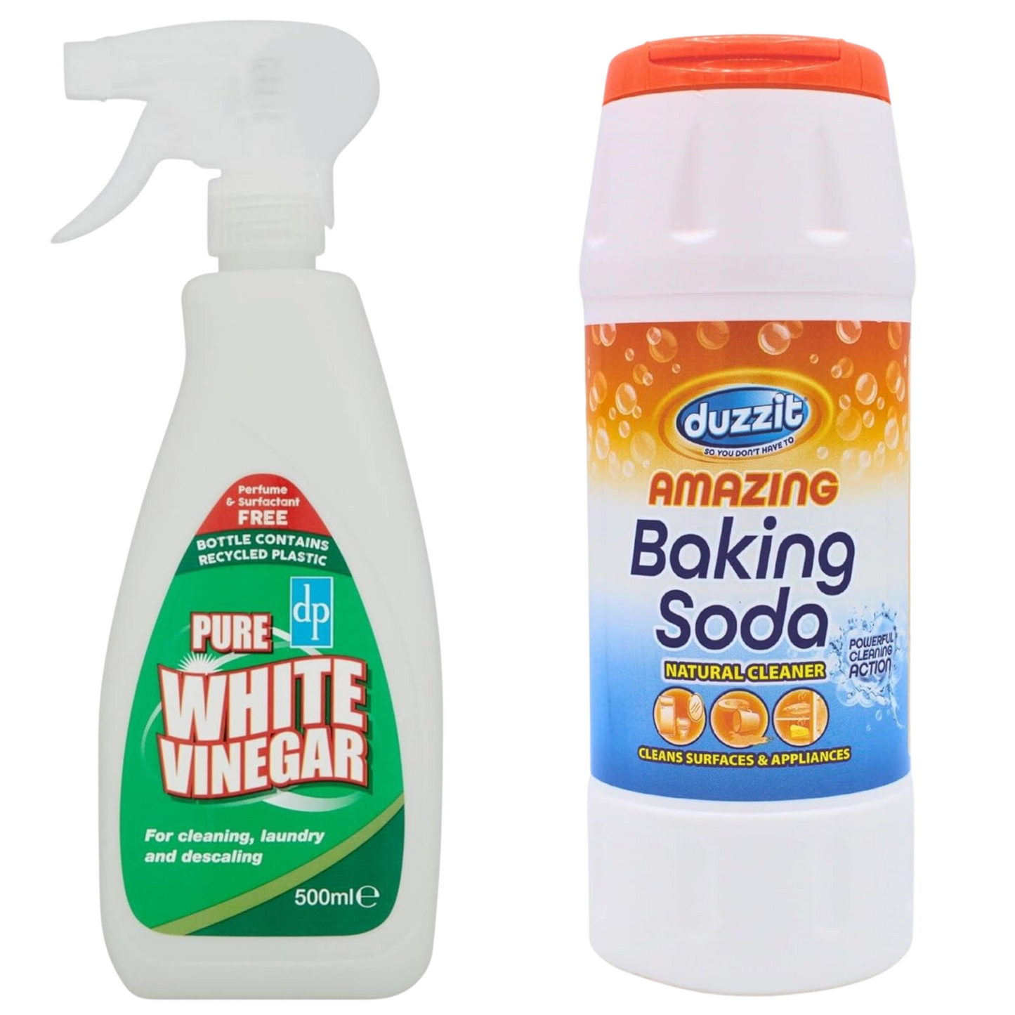 Duzzit Amazing Baking Soda 500g and Dri Pak White Vinegar Spray 500ml