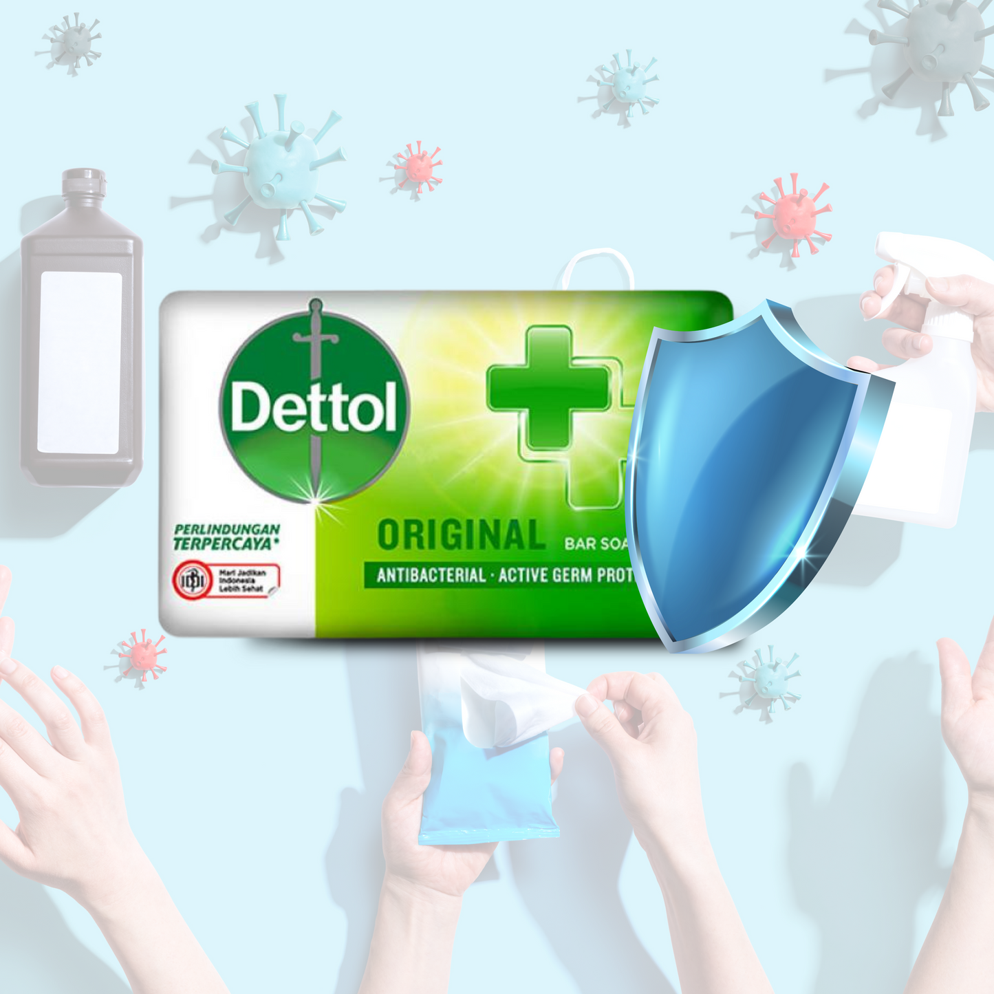 Dettol Antibacterial Soap Bars (Original, Skincare, Cool and Fresh) 60g Each