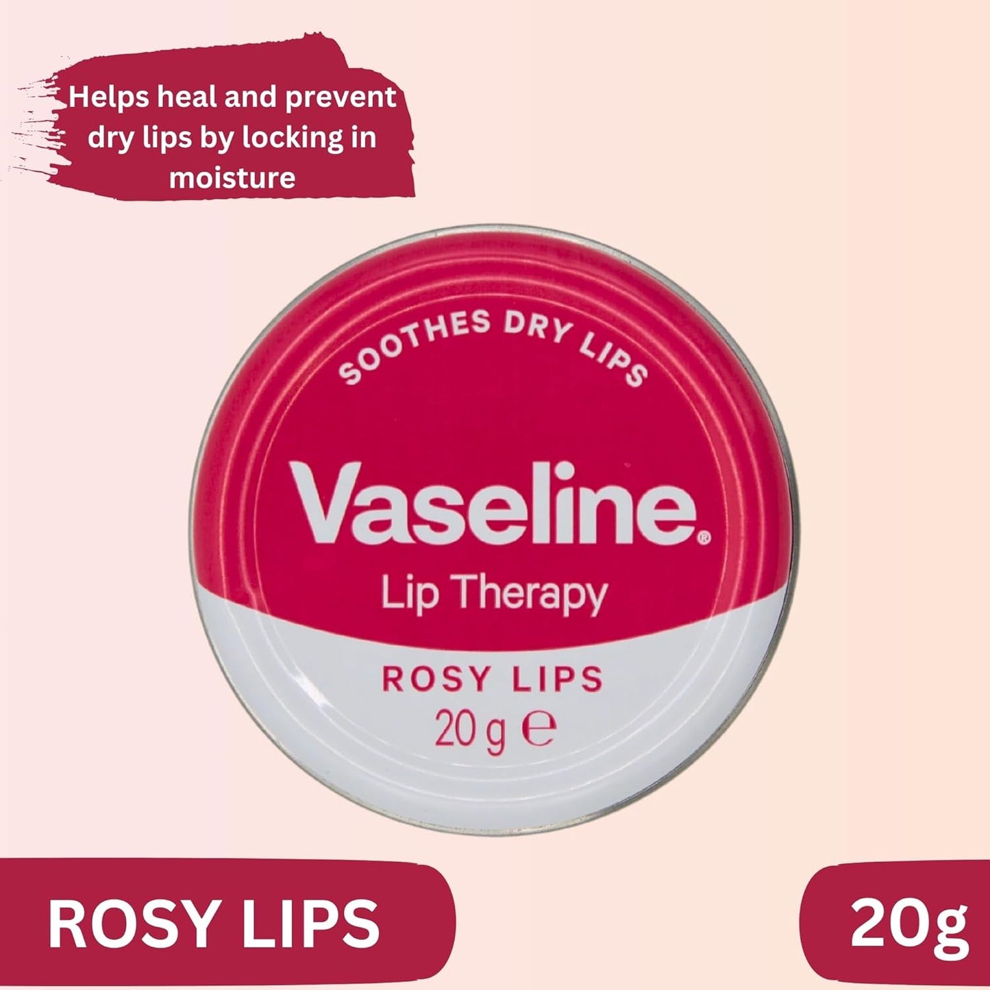 Vaseline Lip Balm Set - Original, Rosy Lips, Cocoa Butter and Aloe (20g each)