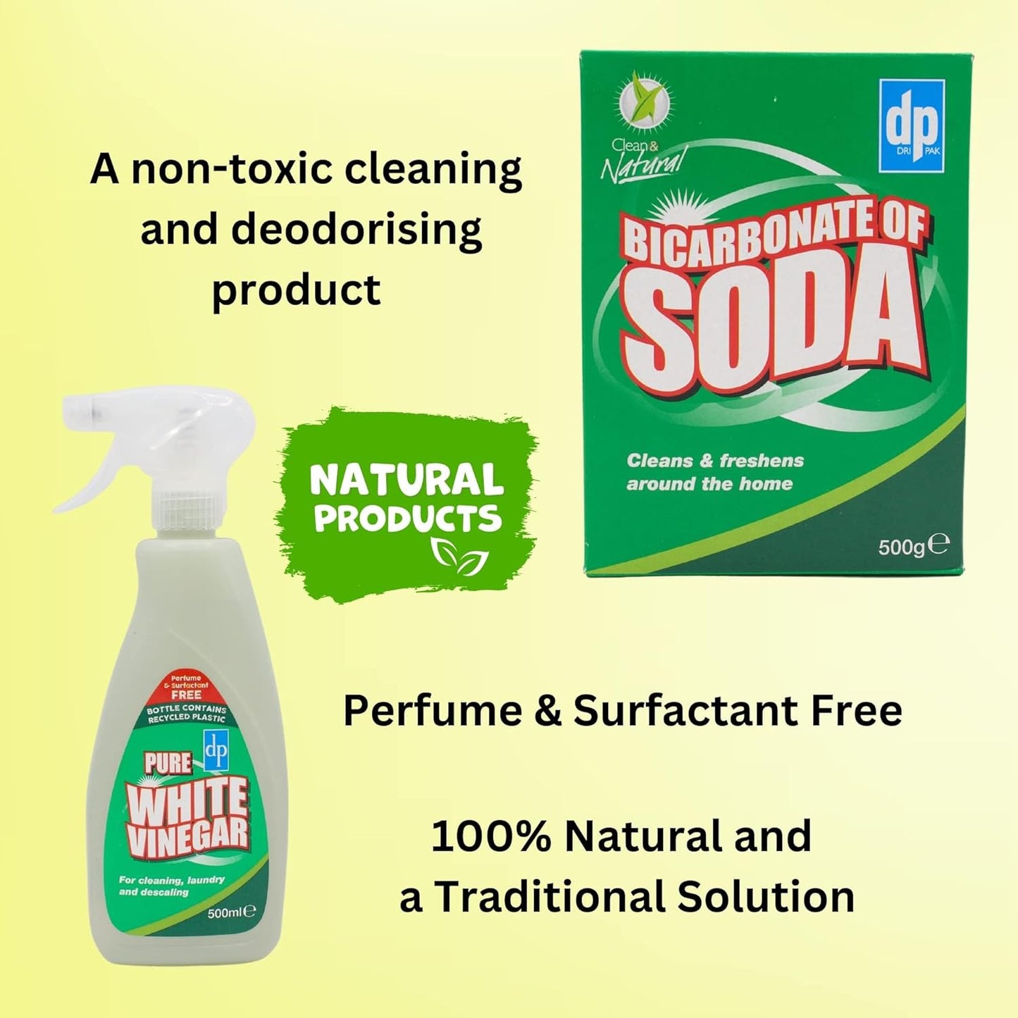 Dri Pak Bicarbonate of Soda 500g and Dri Pak White Vinegar Spray 500ml