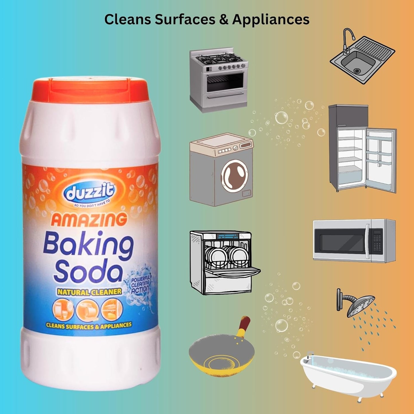 Duzzit Amazing Baking Soda 500g and Dri Pak White Vinegar Spray 500ml
