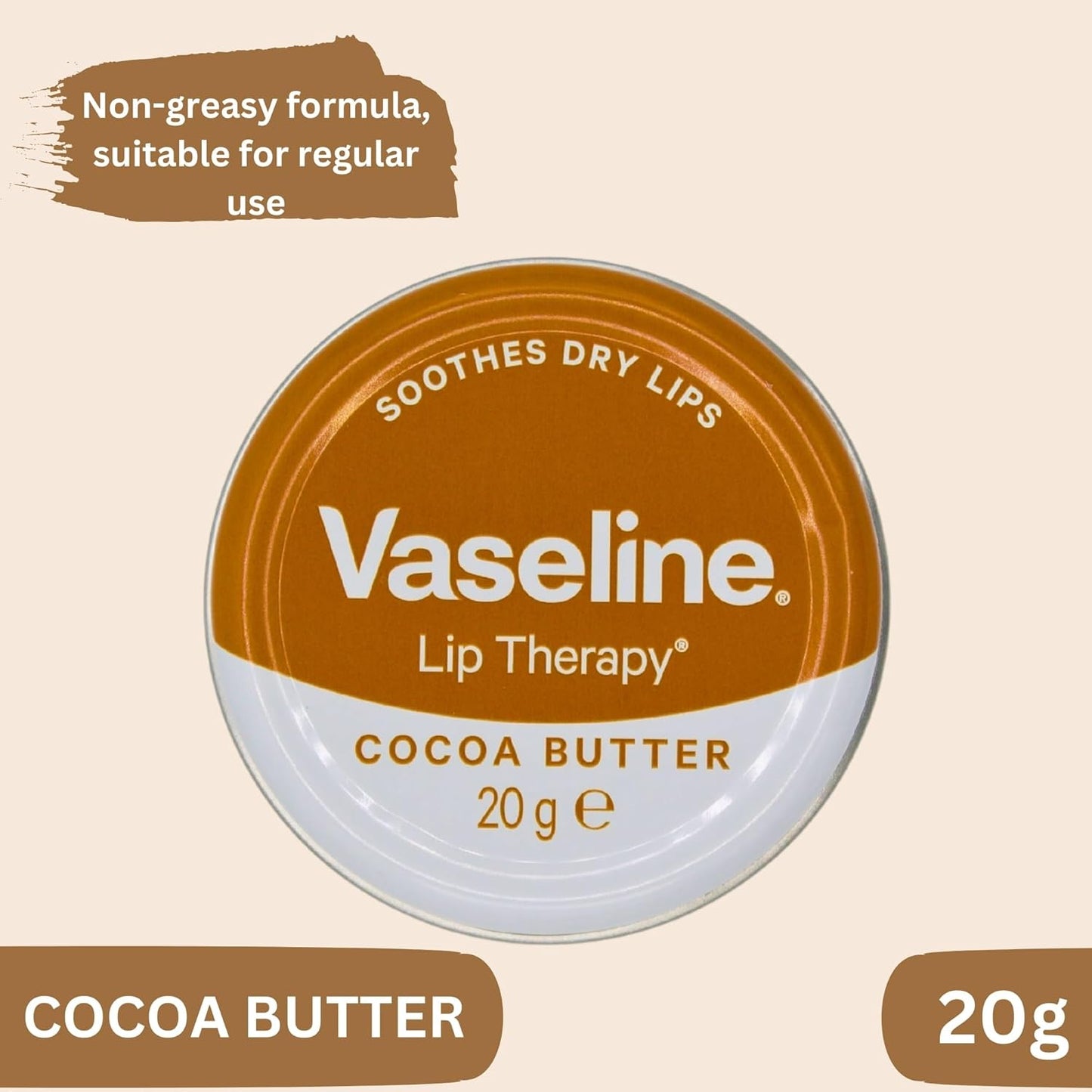 Vaseline Lip Balm Set - Original, Rosy Lips, Cocoa Butter and Aloe (20g each)